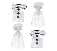 Mipcase 2 Paires Housses de Bouteilles de Vin pour Mariage Ensemble Design Créatif de Robe et Costume Décorations pour Événements Spéciaux pour Saint Valentin Célébrations