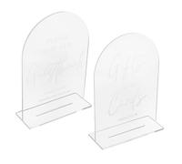 Mipcase 2 Pièces Acrylic Wedding Guest Book Signs Transparent Arch Tabletop Cards With Elegant Calligraphy For Reception And Party Decorations
