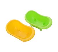 Mipcase 2 Pièces Bain d'oiseau Bassin mangeoire à pinsons Rat Pigeon Circulation Bird Feeder mangeoires pour Oiseaux bacs à Oiseaux pour Chauve-Souris Oiseaux Plastique Yellow