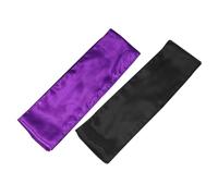 Mipcase 2 pièces Bandeau Satin pour Perruque Accessoires Cheveux Femme Noir Écharpe Élastique Antidérapante pour Styles et Occasions