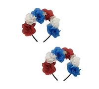 Mipcase 2 pièces Bandeaux Éléphants Fête US Independence Day Couronnes Roses Chic et Filles Accessoires de Cheveux Élégants pour Événements Spéciaux