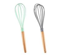 Mipcase 2 pièces Batteur Œufs Manuel Inoxydable Rotatif avec Manche Antidérapant Outil Cuisine Polyvalent