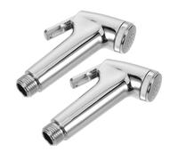 Mipcase 2 Pièces Bidet Toilet Sprayer Head pour Rv et Cuisine Douchette Portable à Main Plastique Argenté Jet Haute Pression pour Nettoyage Salle de Bain Couches et Hygiène Personnelle
