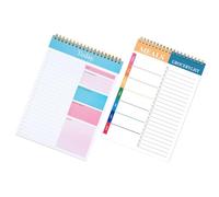 Mipcase 2 pièces Bloc-notes Planificateur Portable Non Daté Organiseur de Tâches Journalières avec Spirale Mémo Agenda pour Étudiants Carnet de Courses et Gestion Du