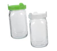 Mipcase 2 Pièces Bocaux à Germes en Verre 32 Oz, Kit de Germination | Couvercle de Drainage, Maille D’aération, Manchon D’ombrage, Démarrage Maison pour Microgreens