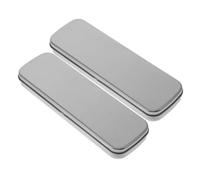 Mipcase 2 pièces Boîte à Crayons Gris Argenté Capacité Rectangulaire Étui Simple Robuste pour École et Bureau Rangement Stylo et Maquillage Polyvalent
