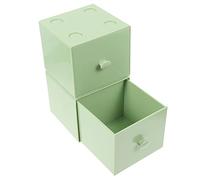 Mipcase 2 Pièces Boîte De Rangement Cosmétiques Bijoux Organisateur De Tiroir Transparent Boites De Stockage Organisateurs De Tiroirs Petit Empilé Récipient Compartiment Light Green