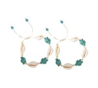Mipcase 2 pièces Bracelets de Cheville Tortue de Mer Faits Main Bijoux Ajustables avec Coquillages Colorés pour Femme Accessoires Plage été