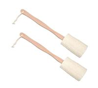 Mipcase 2 pièces Brosse à Exfoliante Loofah Lot de Long Manche Bois pour Bain Brosse de Nettoyage Douce pour Gommage Confortable