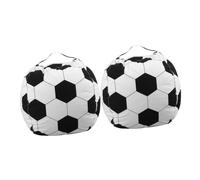Mipcase 2 Pièces De Rangement pour Jouets Football Géant en Forme De De Rangement pour Siège Rembourré Enfant Peluche Pouf Housse pour Organisateur De Jouets Farci Toile
