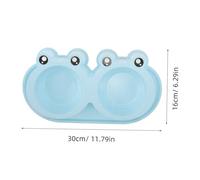 Mipcase 2 Pièces Double Cat Bowls Antiskid Base Frog Shape Raised Pet Food Dish for Indoor Outdoor Feeding Dry Wet Food Container for Stray Cats