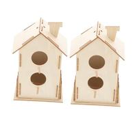 Mipcase 2 Pièces en Bois Nichoir À Oiseaux Jouet Jouets pour Enfants Artisanat Jouets Miniatures Enfant Graffiti Jouet Peinture en Bois Bricolage Jouet Faire Votre Nichoir Bricolage