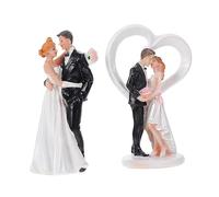 Mipcase 2 pièces Figurines de Mariés Résine Ensemble de Décoration de Gâteau de Mariage Au Style Européen pour Ajouter une Touche Romantique à Vos Célébrations et Décorations de Table