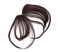 Mipcase 2 pièces Frange Clip Extensions de Cheveux Fausse Frange Ultra Fine Postiche Naturel Fibres Synthétiques Accessoire Coiffure Élégant pour Visages