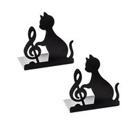 Mipcase 2 pièces Lot de Fer Noir Motif Chat Supports Stables et Antidérapants pour Bureau et École Organiseur de Magazines Décoratif et Pratique