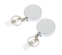 Mipcase 2 pièces Lot de Porte Badges Rétractables avec Enrouleur Métallique et Anneau Porte Clés Cordon Extensible Sécurisé pour Cartes Didentité et Clés Organisateur Pratique pour Badge