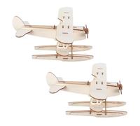 Mipcase 2 pièces Maquette Bois Avion DIY Kit à Peindre pour Garçon Fille Avion Bois à Assembler Stimule Créativité et Imagination Activités Familiales et Scolaires