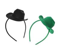 Mipcase 2 Pièces Mini Cowgirl Hat Headbands Set Plastic Western Party Costume Accessories For Women And For Halloween And Square Dance