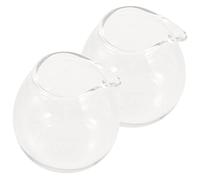Mipcase 2 pièces Mini Pichet à Lait Verre Transparent de Pichet pour Café et Assaisonnement avec Bec Verseur pour Sauce Miel et Plus