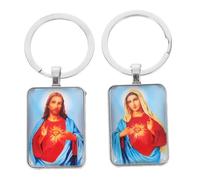 Mipcase 2 pièces Mini Porte-clés Religieux Bible Miniature Porte-clés Résistant pour Sacs à Dos Cadeaux de Baptême et Accessoires Pratiques pour Garçon Fille et Adultes