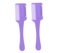 Mipcase 2 Pièces Peigne à Coiffer pour Coupe de Cheveux Lot de Outil de Rasage Double Tranchant Peigne à Effiler pour Fines pour Coupe à Domicile