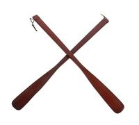 Mipcase 2 pièces Pied à chaussure Long Manche Bois Rouge pour Femmes Enceintes et Seniors Portable et Manche Épais Résistant Confort Dos et Genoux