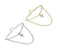 Mipcase 2 Pièces Pinces à Cravate Chaîne Croix Élégante pour Hommes Accessoires de Cravate pour Affaires Tenue Formelle et Quotidienne