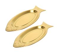 Mipcase 2 pièces Plateau de Service Poisson Inoxydable Lot de Plateau Cuisine Polyvalent pour Cuisson Vapeur Grillade et Four Design Artistique Élégant pour Repas Familial