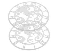 Mipcase 2 Pièces Reindeer Mirror Wall Clock Stickers Acrylic Round Roman Numerals Self Adhesive for Living Bedroom Hotel Decor