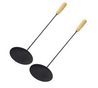 Mipcase 2 pièces Spatule Forgé Cuillère Longue pour Cuisine Poêle Antiadhésive pour et Snacks Frits Ustensile pour Cuisson Facile