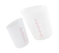 Mipcase 2 Pièces Tasses à Mesurer Silicone Double Échelle pour Cuisine Doseurs Fonctionnels Semi-transparents pour Maison et Pâtisserie Lot