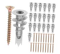 Mipcase 20 Ensembles Cheville Spiralée avec Vis Auto Perceuses Lot pour Fixation Rapide et Solide Plaques de Plâtre pour Décorations Murales et Installations Légères