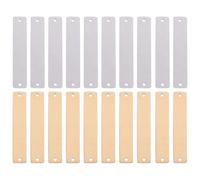 Mipcase 20 pièces Breloques Inoxydables Rectangulaires Miroir Barres Vierges pour Création Bijoux DIY Pendentifs Doubles Or et Argent Accessoires Acier Inox pour Bracelets Colliers