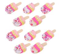 Mipcase 20 pièces Cabochons Argile Polymère Kawaii Glaces Miniatures Accessoires Barrettes Colorés pour DIY Bijoux Décoration Coque Téléphone et Scrapbooking