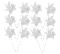 Mipcase 20 pièces DIY Paper Pinwheels for Blank Six-Leaf Graffiti Craft Toys Thick Paper and Plastic Material for Drawing and Decoration