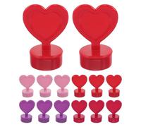 Mipcase 20 Pièces Heart Shaped Plastic Stampers for DIY Crafts Classroom Rewards Valentine S Day Christmas Party Favors Lightweight Plastic Stamps