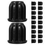 Mipcase 20 pièces Manchons Douille Roulettes pour Chaise Plastique Résistant Inserts de Tige pour Fauteuil Bureau Accessoires Durables pour Roues de Siège Noir