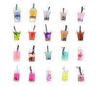 Mipcase 20 pièces Mini Milk Tea Cup DIY Accessories Simulation Drink Model For Dollhouse Decoration Miniature Home Furnishing Craft Supplies