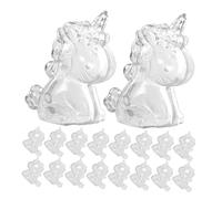 Mipcase 24 pièces Boîte Plastique Transparente Licorne Rangement Décoratif pour Bonbons et Petits Objets Boîte Cadeau Originale pour Fêtes Showers et Pâques