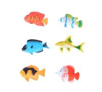 Mipcase 24pièces Figurines Poissons Mini Poissons Tropicaux Et Rouges Jouets Educatifs Simulation Animaux Marins pour Garçon Fille