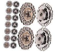 Mipcase 25 Pièces Boutons-pression Métalliques Vintage Boutons-pression Fins Ronds pour Couture Vêtements Sacs Manteaux Accessoires DIY