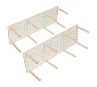 Mipcase 2ensembles Organiseur Tiroir Bois avec Épingles Système de Rangement Modulaire pour Assiettes Couverts et Ustensiles de Cuisine Bois Massif Design Naturel