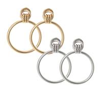 Mipcase 2paires Lot de Boucles Oreilles Rondes Pendantes Bijoux Fantaisie pour Femme Design Épuré Élégant