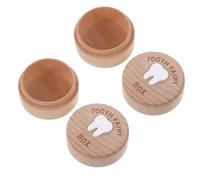 Mipcase 2pièces Boîte à Dents pour Garçon Fille Set de Rangement Souvenirs Dentaires de Lait Coffret Bois pour Dents Perdues Cadeau Naissance Garçon Fille
