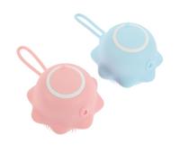 Mipcase 2pièces Éponge De Bain Silicone Gommage Corporel Douche Accessoires De Bain Lot Étui Pour Gel Douche