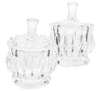 Mipcase 2Pièces Glass Candy Jar with Lids Storage Container for Snacks Dried Fruits and Wedding Favors Versatile Kitchen Decor
