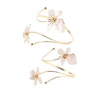 Mipcase 2pièces Manchette De Bras à Fleurs Pour Femmes Bijoux Élégants Ouverts Bracelets Manchettes Décoratifs Larges Bijoux De Fleurs Artistiques