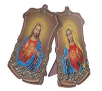 Mipcase 2pièces Plaque Sainte Famille Plaque Décorative Ornement Vierge Décoration Église Ornement De Bureau
