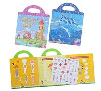 Mipcase 3 Ensembles Autocollants Éducatifs Réutilisables DIY pour Garçon Fille Scènes Corps Océan et Contes de Fées Gommettes Repositionnables pour Éveil et Créativité des Ans