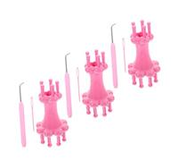 Mipcase 3 Ensembles Outils de Tricotage DIY à Double Tête Kit de Métier à Tisser avec Crochet Plastique pour Écharpes Tresses et Accessoires de Laine Débutants et Loisirs Créatifs